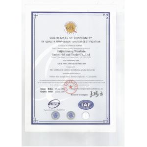 Shijiazhuang Wanlixin Industrial and Trade Co., Ltd Certifications