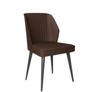 Modern PU Velvet Dining Chair with Metal Legs 46x46x82cm