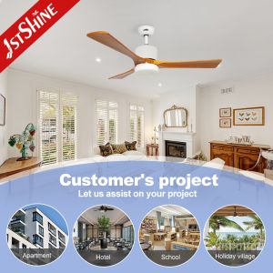 42"/ 52"/ 60" Solid Wood Ceiling Fan with light for smart home DC Motor