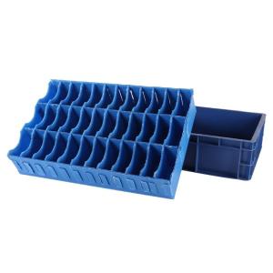 Blue Plastic Divider Boxes Recyclable Plastic Crates With Dividers
