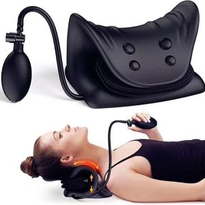 Airbag C-Shaped Cervical Massage Pillow with Heating and Multi-point Massage for Neck and Shoulder Pain Relief