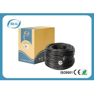 Quality UTP Outdoor Ethernet Lan Cable 1000FT Black PE With Cross Separator Filler for sale