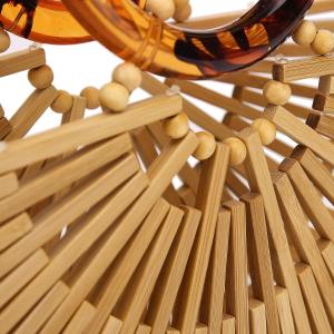 Miuco Womens Bamboo Handbags Handmade Purses Tote Bag