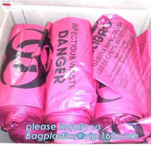 Medical Consumables Biohazard waste bag, Drawstring Medical Waste Bags, Medical