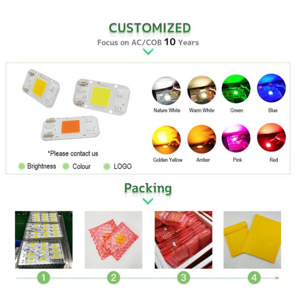 110v 50w AC LED Module COB Chip No Welding Lamp Bead Full Spectrum 380nm-840nm