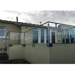 Professional Brushed Stainless Steel Glass Railing , Stainless Steel And Glass