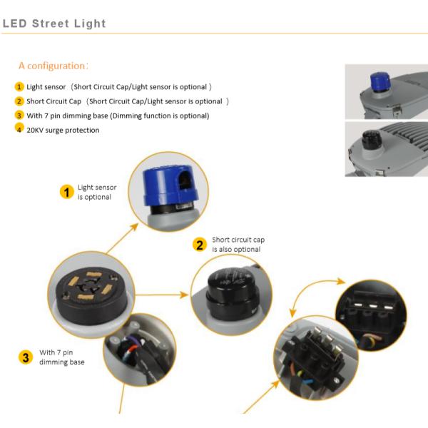 Ultra Thin Outdoor LED Street Lights SMD 3030 For Road Lighting Aluminum Alloy Shell