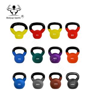 PVC Coated Fitness Equipment Kettlebells Neoprene Material Beautiful Appearance