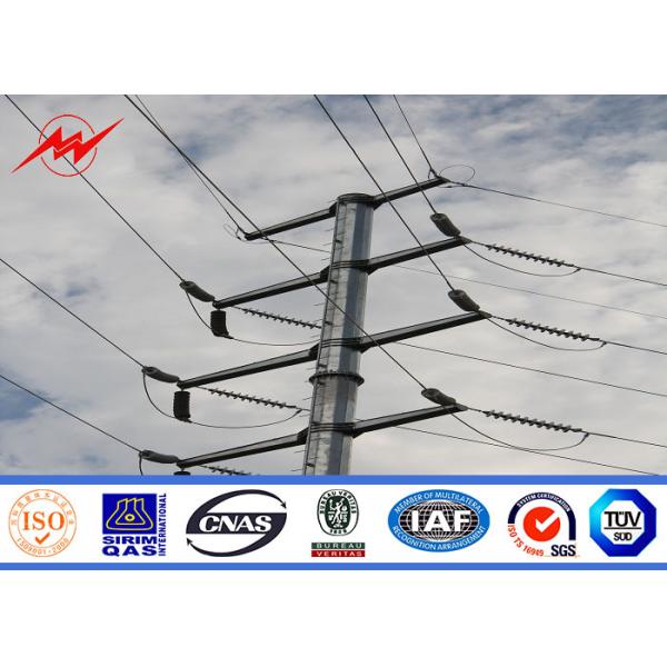 Buy 138kv Round Tapered Polygonal Galvanized Steel Pole , Electric Power Pole at wholesale prices