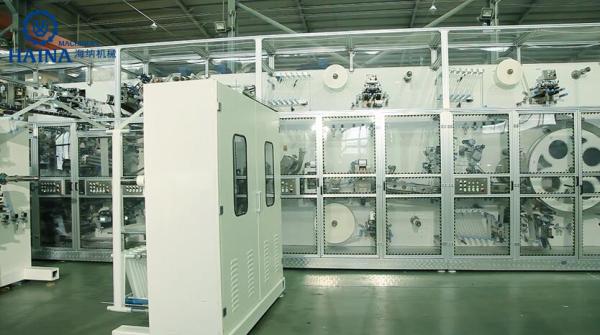 Buy HAINA 250KW 97% Passing T Shape Elastic Ear Diaper Manufacturing Machine at wholesale prices