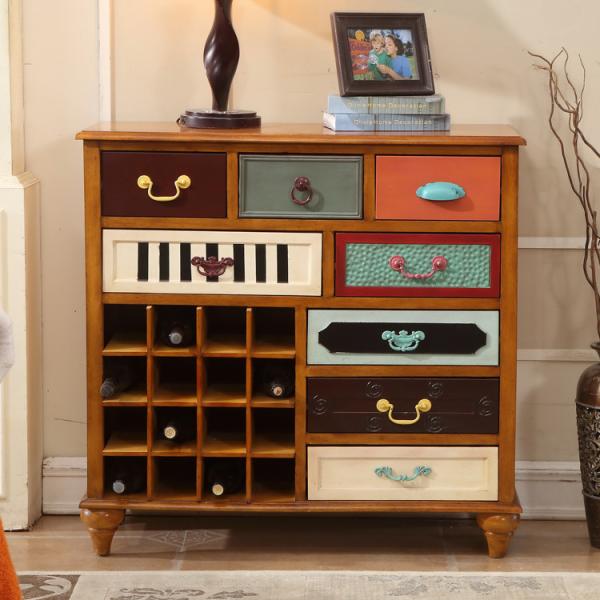 Buy MDF Board 108cm Height European Retro Drinks Storage Living Room Cabinet at wholesale prices
