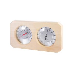 China Traditional Wooden Sauna Hygrothermograph Thermometer 2 in 1 Room Sauna Equipment Sauna Measurement Temperature Humidity Indoor Accessories on sale