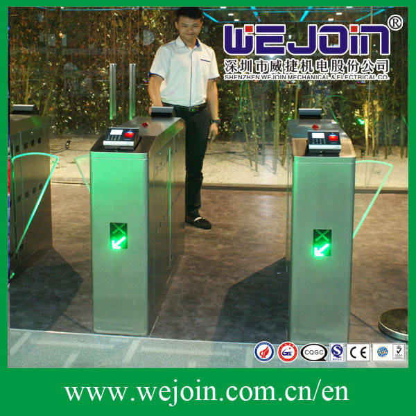 Barcode Scanner Flap Barrier Gate Electronic Turnstile 304 Stainless Steel IP32