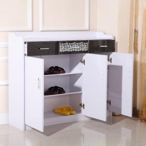 Melamine MDF Wood Shoe Cabinet Cabinet 3 Doors 100cm Height