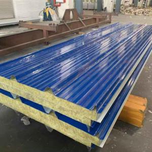 50k100mm Rockwool Roof Sandwich Panel Fireproof Glass Wool