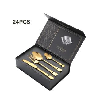OEM Stainless Steel Cutlery Set 24 Piece Colorful Flatware Set