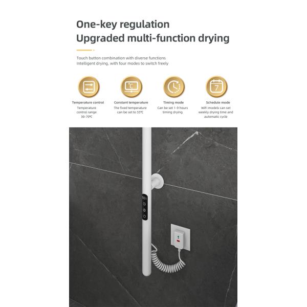 Electric Bathroom Towel Warmer Rack Fashionable Style for Wall Mounting