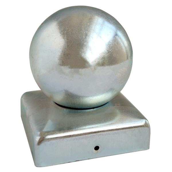 80x80mm Fence Post Caps With Ball Round Galvanized Top White Steel Decorative