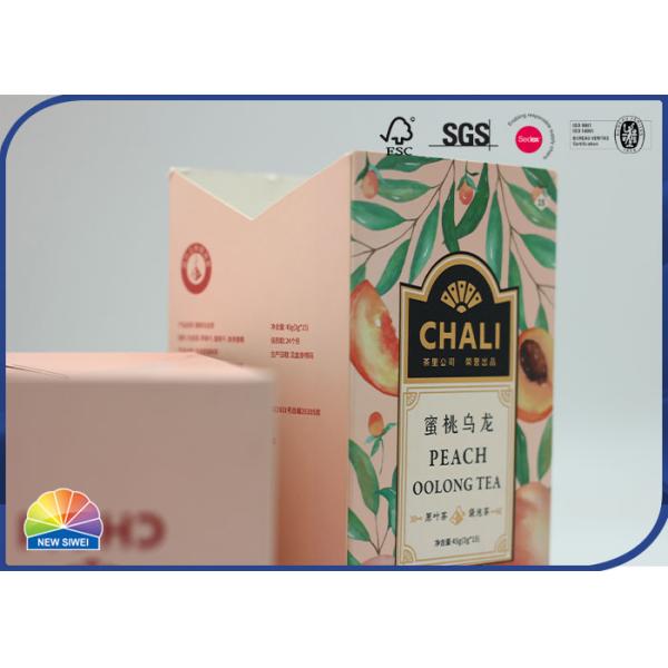 250gsm Solid Bleached Sulphate Folding Carton Box Gold Stamping For Tea Packing