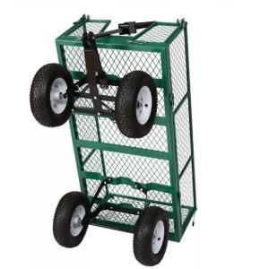 Convenient Poly Pull Dump Green Liner Garden Cart Trolley Wagon for Tools