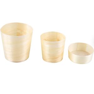 China 3CM Wooden Disposable Dessert Cups Outdoor Biodegradable Coffee Mug on sale