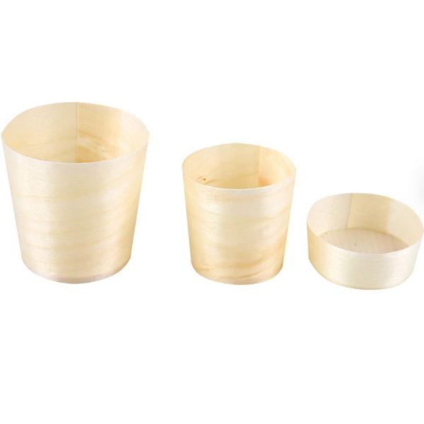 Buy 3CM Wooden Disposable Dessert Cups Outdoor Biodegradable Coffee Mug at wholesale prices