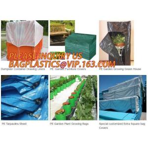 21'Lx8'Wx8'H PE drawstring dumpster container liners for 4mil open top white
