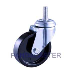 176Lbs 80Kg Institutional Casters Black Polypropylene 100mm Trolley Wheels