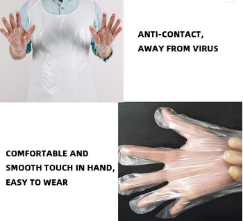 Buy Transparent Disposable Safety Gloves Ldpe Custom For Kitchen Cleaning at wholesale prices