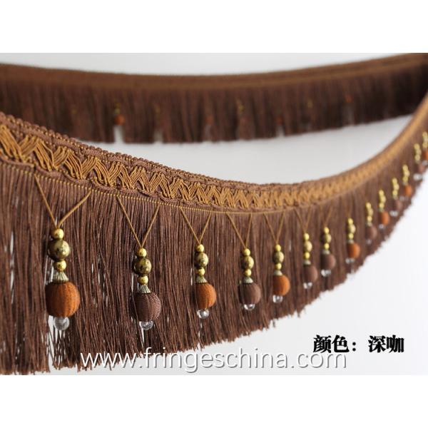 Handmade fashionable chain beads lace tassels fringes for curtain/sofa/pillow/stage decoration