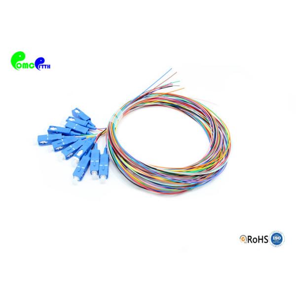 Buy 12 Cores 12 Colors SC UPC Fiber Optic Pigtail set 9 / 125μm Single Mode 2M 0.9mm LSZH Cable Loose buffer easy to strip at wholesale prices