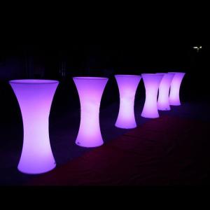 Quality high top LED Lights Bar Round cocktail Table for sale