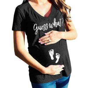 China Custom Made Printed Womens Maternity Clothes Casual Maternity Tops Summer on sale