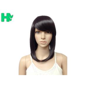 Synthetic Heat Resistant Wigs / Long Bob Wigs With Side Bangs