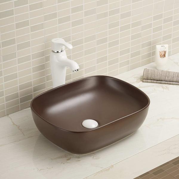 Buy 500mm 600mm Rectangular Countertop Basin With Overflow at wholesale prices