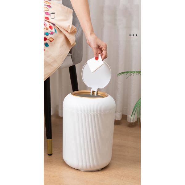 Household Trash Can Large Living Room Kitchen Bedroom Light Luxury Desktop Storage Bucket Toilet Plastic Trash Can