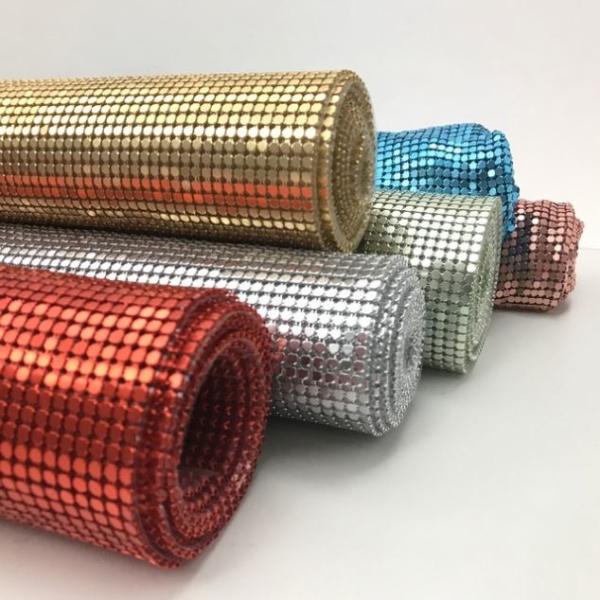 Aluminium Metallic Sequin Fabric Curtain Panels 4mm 8mm Customized