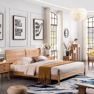 Modern Simple Solid Oak Wood Bed Designer Furniture