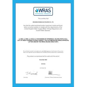 ZHEJIANG DOUBLE-LIN VALVES CO.,LTD. Certifications