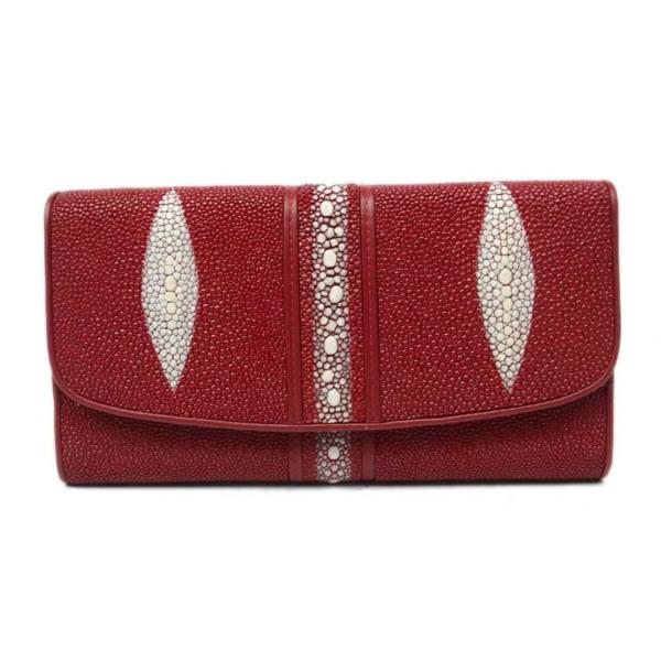 Stingray Skin Unisex Men Long Trifold Wallet Large Male Card Holders Genuine Leather Deep Blue Female Large Clutch Purse