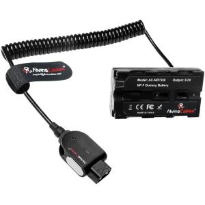 Alvin's Cables NP F550 Dummy Battery to Alvins Smart D-tap Coiled Power Cable