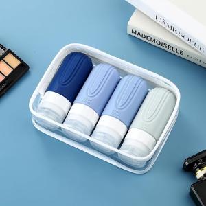 Ocean Blue Toiletries Silicone Travel Bottle Set Reusable 60ML
