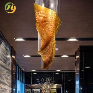 JYLIGHTING Customized Twist Shape Large Chandelier Amber Suspended Glass Light