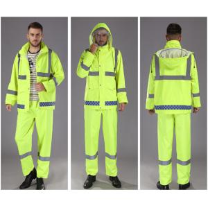 Fluorescent Green Outdoor Traffic Duty Flood Control Emergency Raincoat Rain