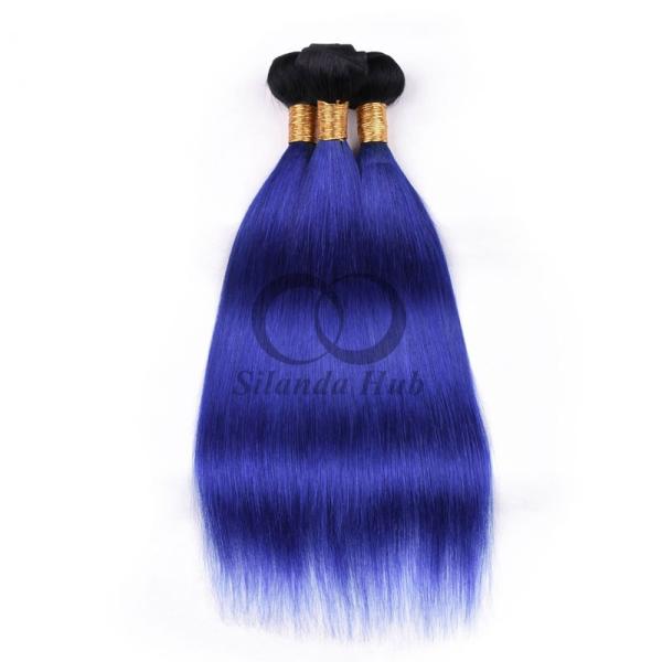 #T1B/Blue Straight Remy Human Hair Bundles Sew In Weave Bundles Brazilian Bundle Deals