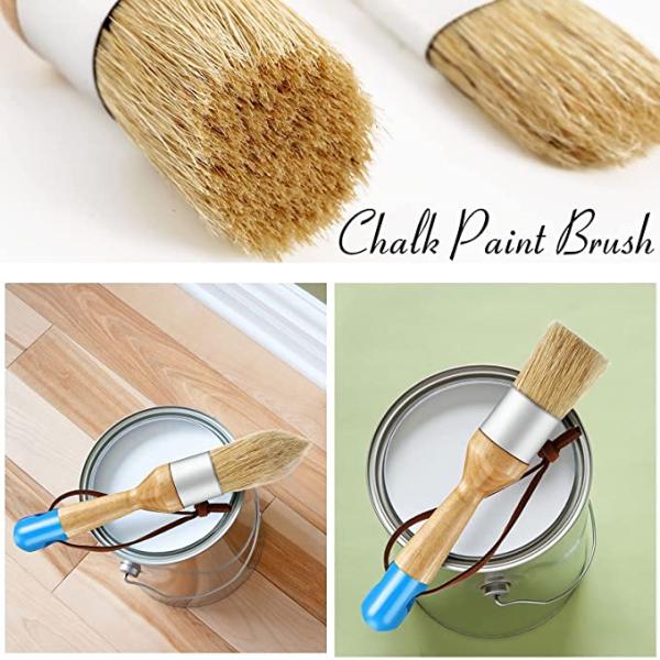 3 Pieces Blue Color Chalk And Wax Paint Brushes Bristle Stencil Brushes