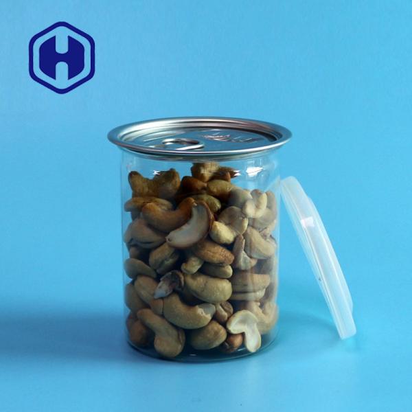Transparent PET Plastic Cans With Pull Ring 300ml Cashew Packing
