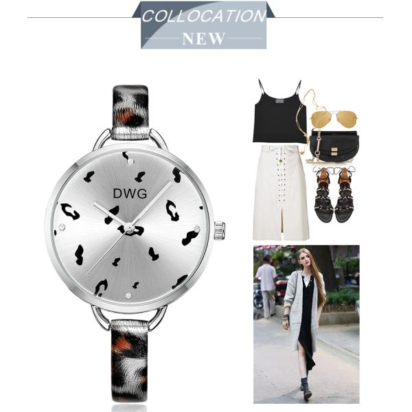 Ladies Leather Strap Pc21s Seiko Alloy Quartz Watch Japanese Movement