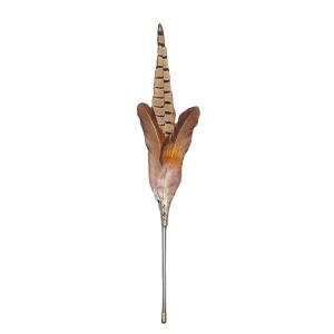 Pheasant Feather Brass Brooch Mount with Fast Shipping via DHL UPS FEDEX EMS TNT