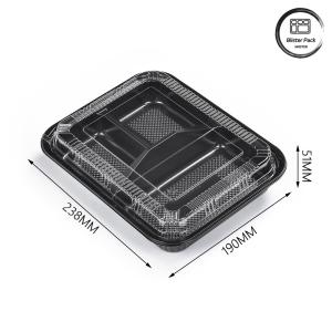 Microwave Safe Disposable Plastic Food Containers 3 Compartment Clear Takeaway